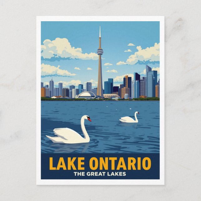 Postal Horizonte de Toronto Canadá Lago Ontario (Anverso)