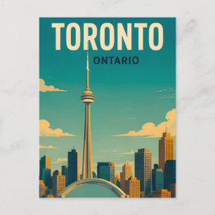 Postal Horizonte de Toronto Canadá Torre CN Recuerdo de v
