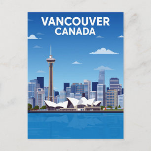 Postal Horizonte de Vancouver Canadá Vintage