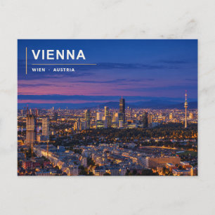 Postal Horizonte de Viena en la Hora Azul