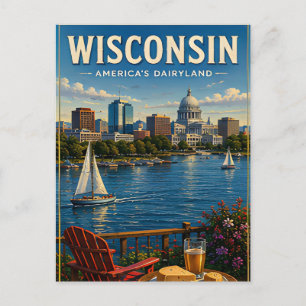 Postal Horizonte del lago Wisconsin Belleza de los Grande