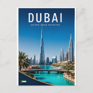 Postal Horizonte futurista de Dubái Emiratos Árabes Unido