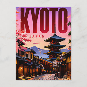 Postal ⛩ Horizonte moderno de Kioto estilo de ciudad ⛩