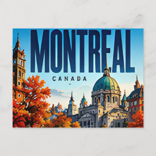 Postal 🍁 Horizonte Moderno de Montreal Estilo de Ciudad 