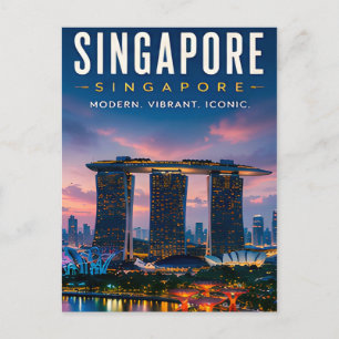 Postal 🌆 Horizonte moderno de Singapur Decoración de hog