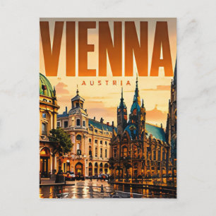 Postal 🎼 Horizonte moderno de Viena estilo de ciudad 🎼