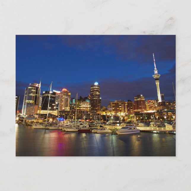 Postal Horizonte nocturno de Auckland (Anverso)