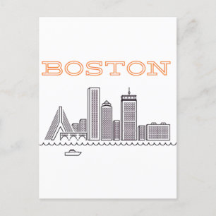 Postal Horizonte urbano de la ciudad de Boston, Boston Ma