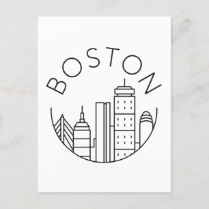 Postal Horizonte urbano de la ciudad de Boston, horizonte