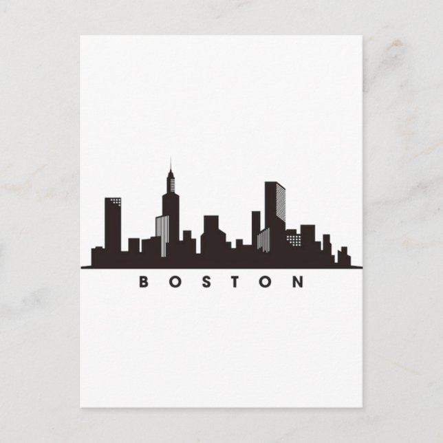 Postal Horizonte urbano de la ciudad de Boston, horizonte (Anverso)