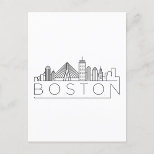 Postal Horizonte urbano de la ciudad de Boston, horizonte