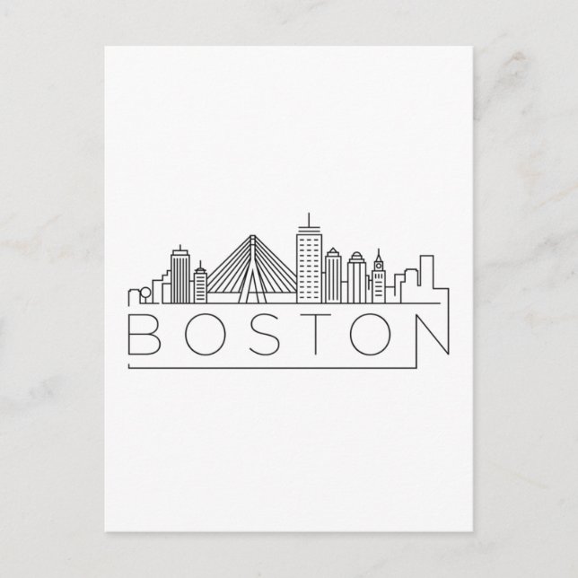 Postal Horizonte urbano de la ciudad de Boston, horizonte (Anverso)