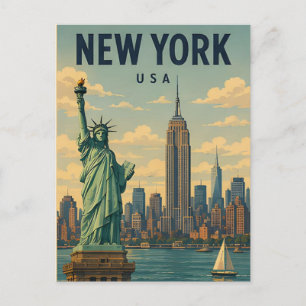 Postal Horizonte urbano de la ciudad de Nueva York EE. UU