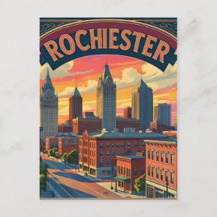Postal Horizonte urbano de la ciudad de Rochester, Nueva 