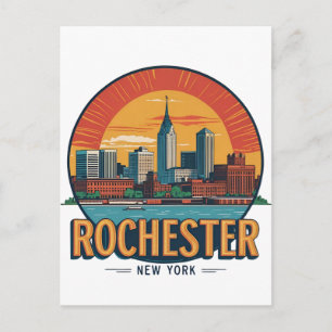 Postal Horizonte urbano de la ciudad de Rochester, Nueva 