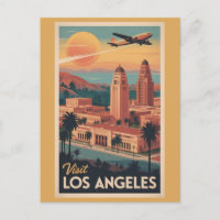 Horizonte urbano vintage de la ciudad de Los Ángel