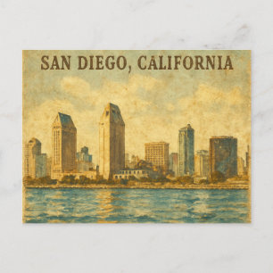Postal Horizonte vintage de San Diego California