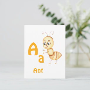 Postal Hormiga personaliza ABC: Letra A - Agrega tu nombr