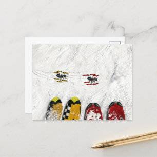 Postal Hormigas de esquí