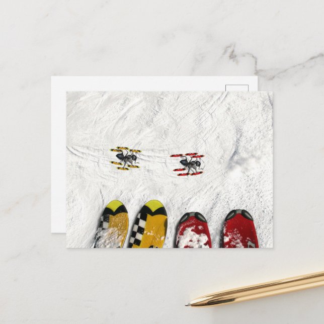 Postal Hormigas de esquí (Anverso/Reverso In Situ)