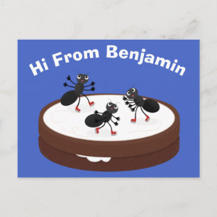 Postal Hormigas felices patinando hielo en personalizado