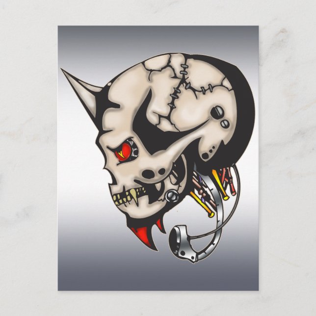 Postal Horned Cyborg Robot (Anverso)