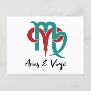 Postal Horóscopo de la pareja zodiacal Aries y Virgo