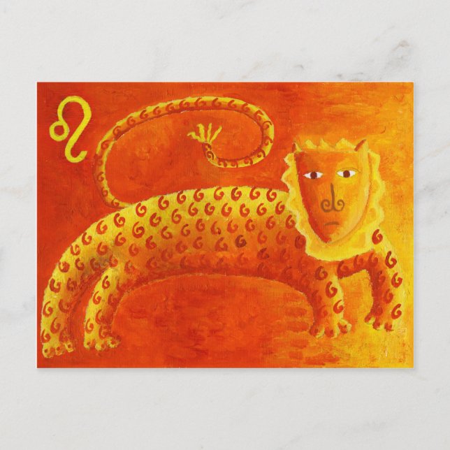 Postal Horóscopo de Leo Signo del Zodiaco (Anverso)
