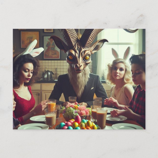 Postal Horror de la cena de vándalo de Pascua (Anverso)