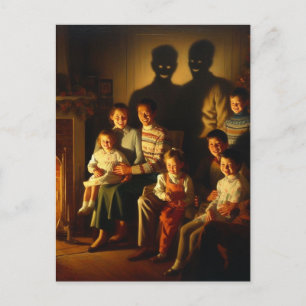 Postal Horror de Navidades familiares retro
