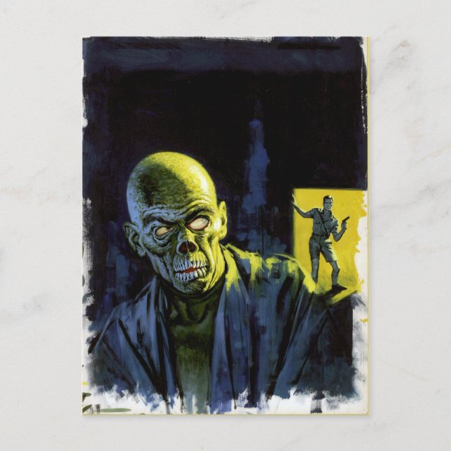 Postal Horror del monstruo zombie de Halloween (Anverso)
