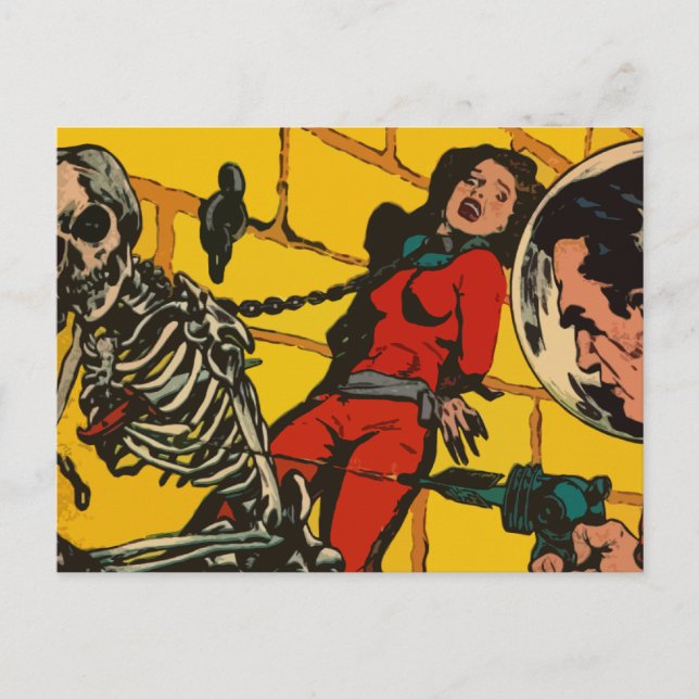 Postal Horror espacial - Arte de historietas de ciencia f (Anverso)