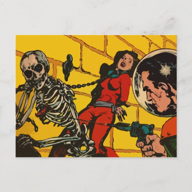 Postal Horror espacial - Arte de historietas de ciencia f (Anverso)
