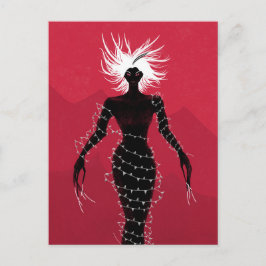 Postal Horror gótica macabra mujer demon trepidante