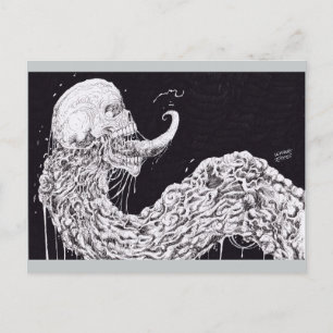 Postal Horror Skull Serpent Fantasy Art