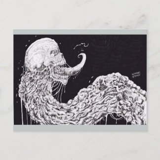 Postal Horror Skull Serpent Fantasy Art