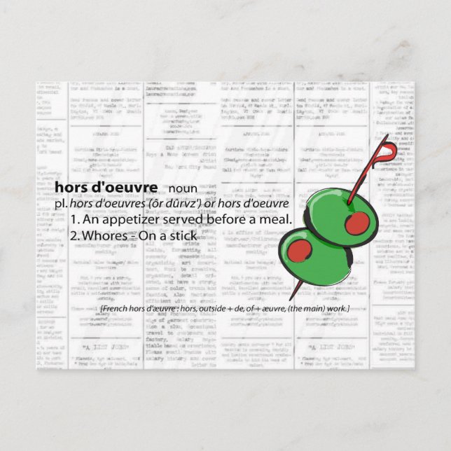 Postal hors d'oeuvres (Anverso)