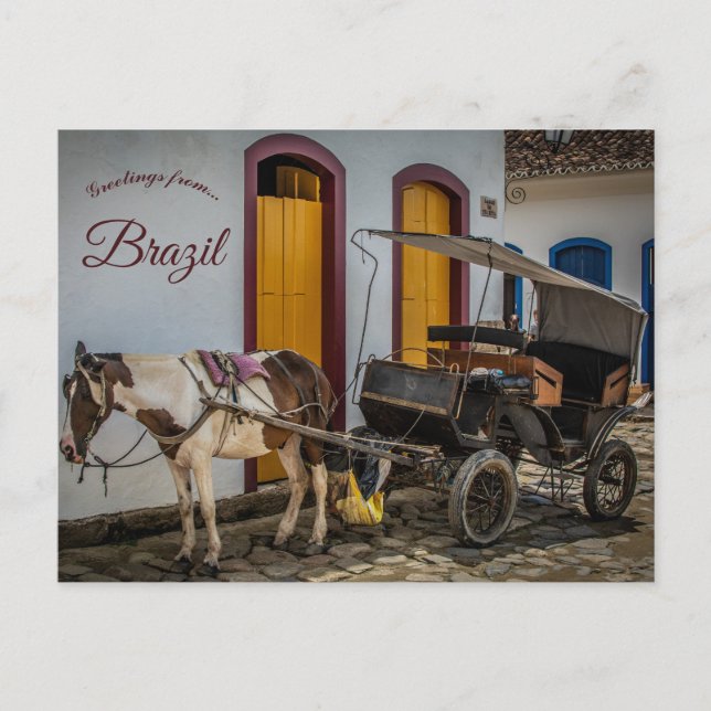 Postal Horse and Buggy in Brazil (Anverso)