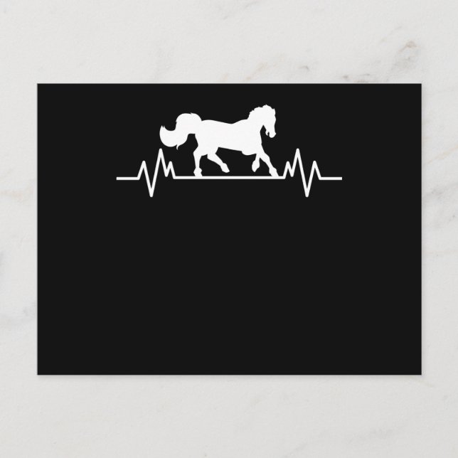 Postal Horse Design Heartbeat Fun Rider Ecuestre Regalo (Anverso)