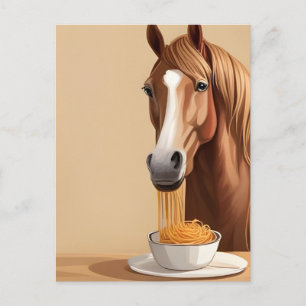 Postal Horse Eats Spaghetti