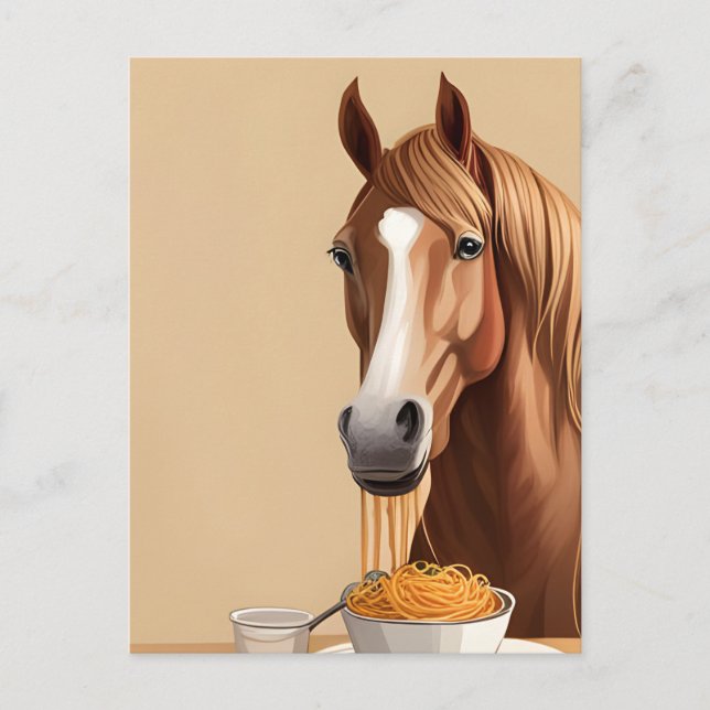 Postal Horse Eats Spaghetti (Anverso)