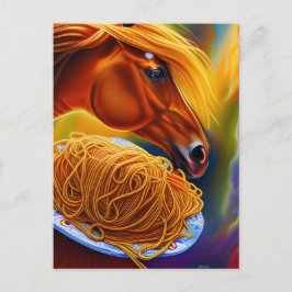 Postal Horse Eats Spaghetti