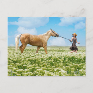 Postal Horse Led By Girl