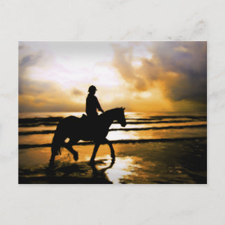 POSTAL HORSE RIDER EN LA PLAYA
