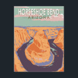 Postal Horseshoe Bend Travel Art Vintage<br><div class="desc">Diseño artístico vectorial del río Horseshoe Bend Colorado.</div>
