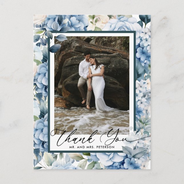 Postal Hortensia Azul | Foto de agradecimiento (Anverso)