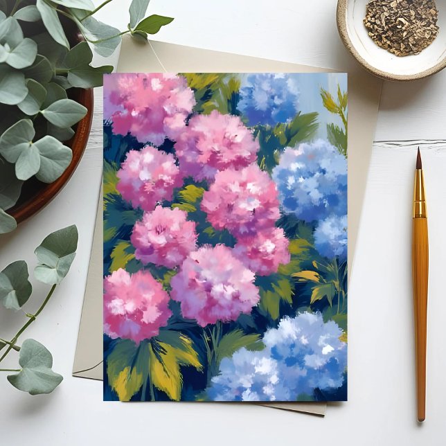 Postal Hortensias de Verano | Flores Costeras Rosadas y A (Subido por el creador)