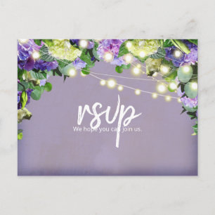 Postal Hortensias marfil y púrpura   RSVP púrpura