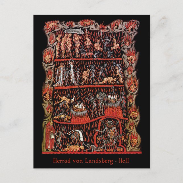 Postal Hortus Deliciarum Hell (Anverso)