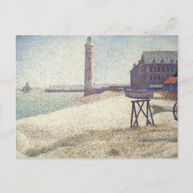 Postal Hospicio y faro, Honfleur de Georges Seurat (Anverso)
